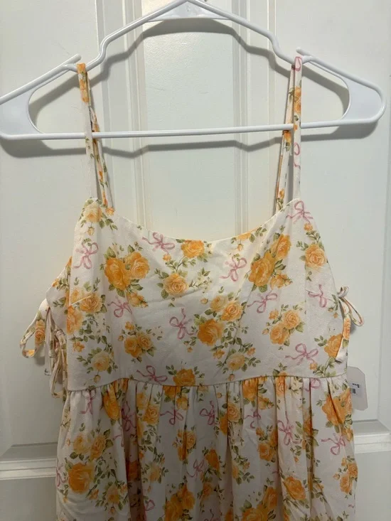 Altar'd State Cream Mini Dress with Yellow Floral Print - Picture 3 of 6
